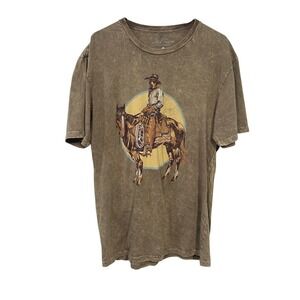 Cowboy Horse Graphic Tee Shirt L Westerncore Country Coded Americana Ranch